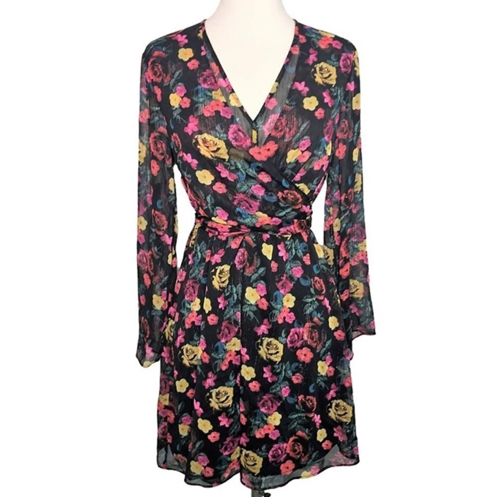 RACHEL Rachel Roy Chiffon Floral Skirt Dresses - Large